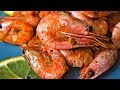 Как жарить креветки варено мороженые с чесноком и лимоном🍤🍋