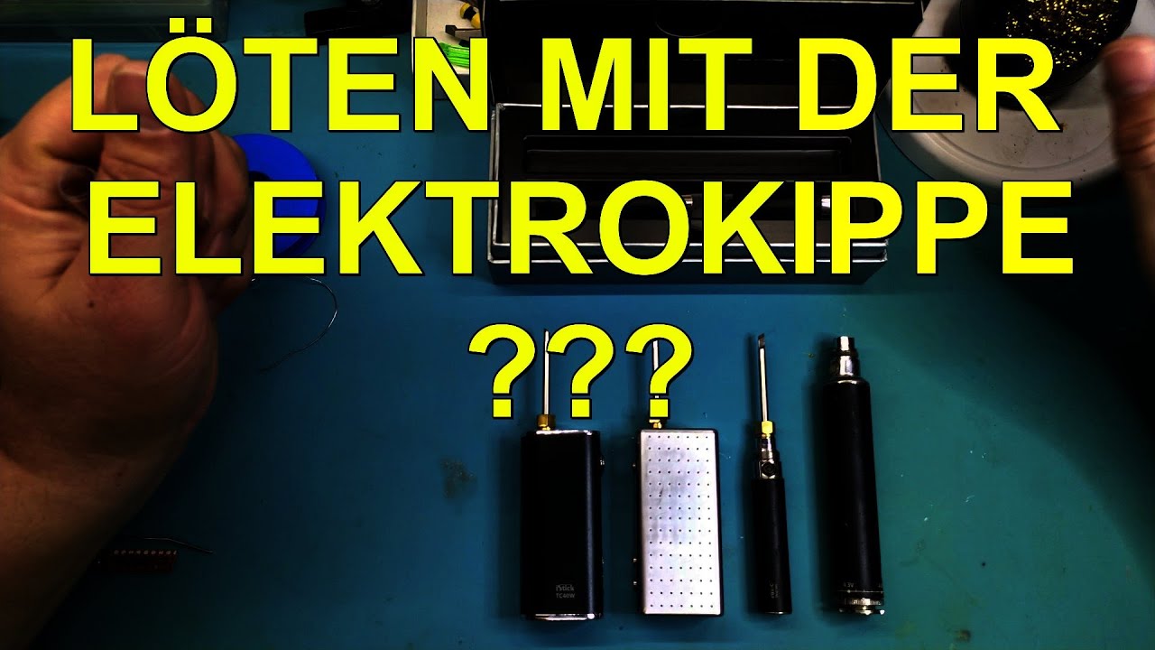 Löten mit der Elektro-Kippe  (Akku-Träger-Recycling zum Lötkolben)