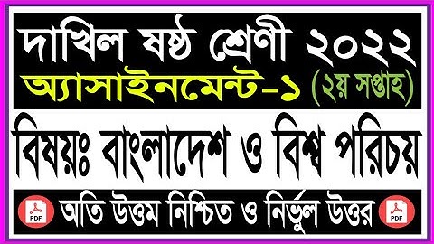 Dakhil Class 6 2022 2nd week assignment Answer! Dakhil Class 6 BGS Assignment 2022 2nd week