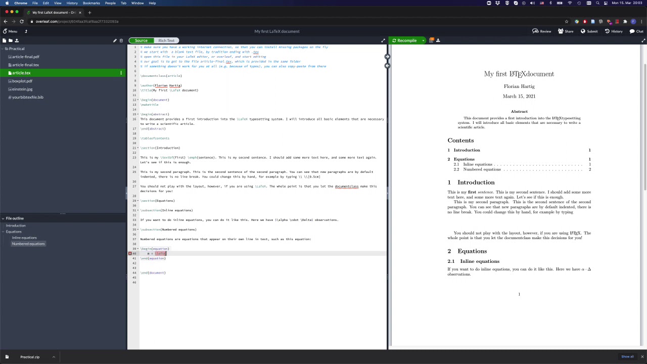 3 - Equations in LaTeX