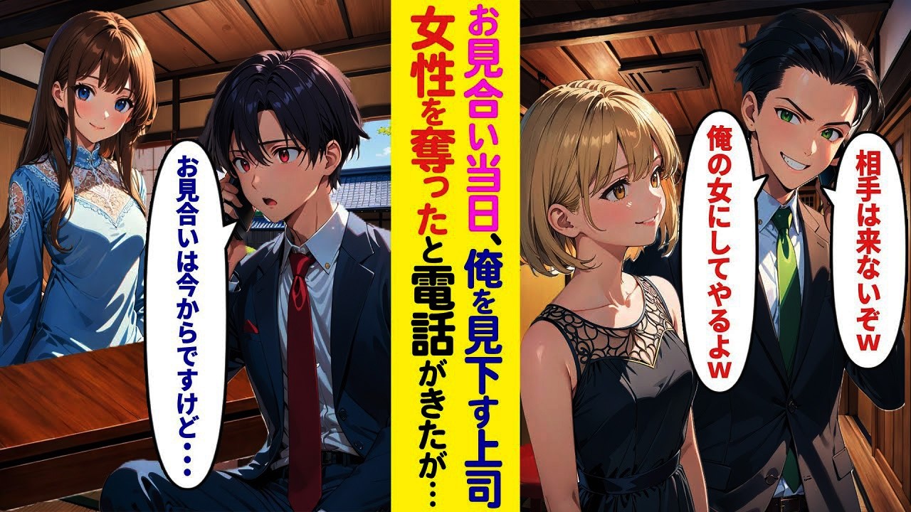 【漫画】見合いの日に俺を見下す上司から電話「彼女は俺のものだw」→俺の一言で空気が凍る