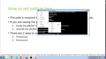 Java Programming.Tutorial no.7. How to set Temporary & Permanent Path in Java by Khezer Mustafa Urdu