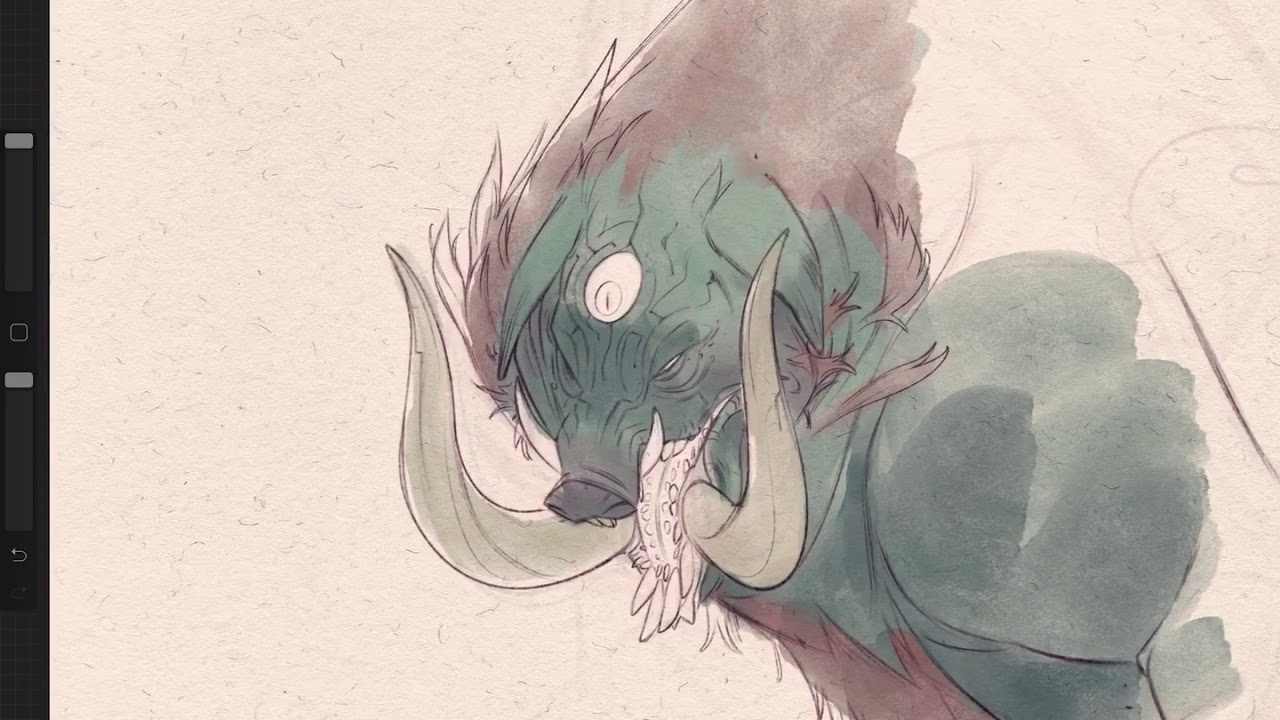 Pig Ganon - Watercolor MaxPack Procreate Process Video