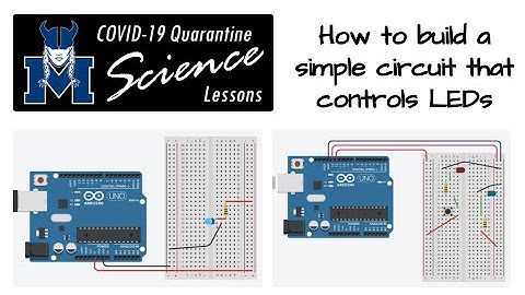 How to build  a simple circuit that controls LEDs (TinkerCad Circuits)