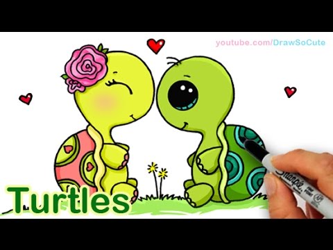 How to Draw Turtles Sweet and Cute step by step - YouTube