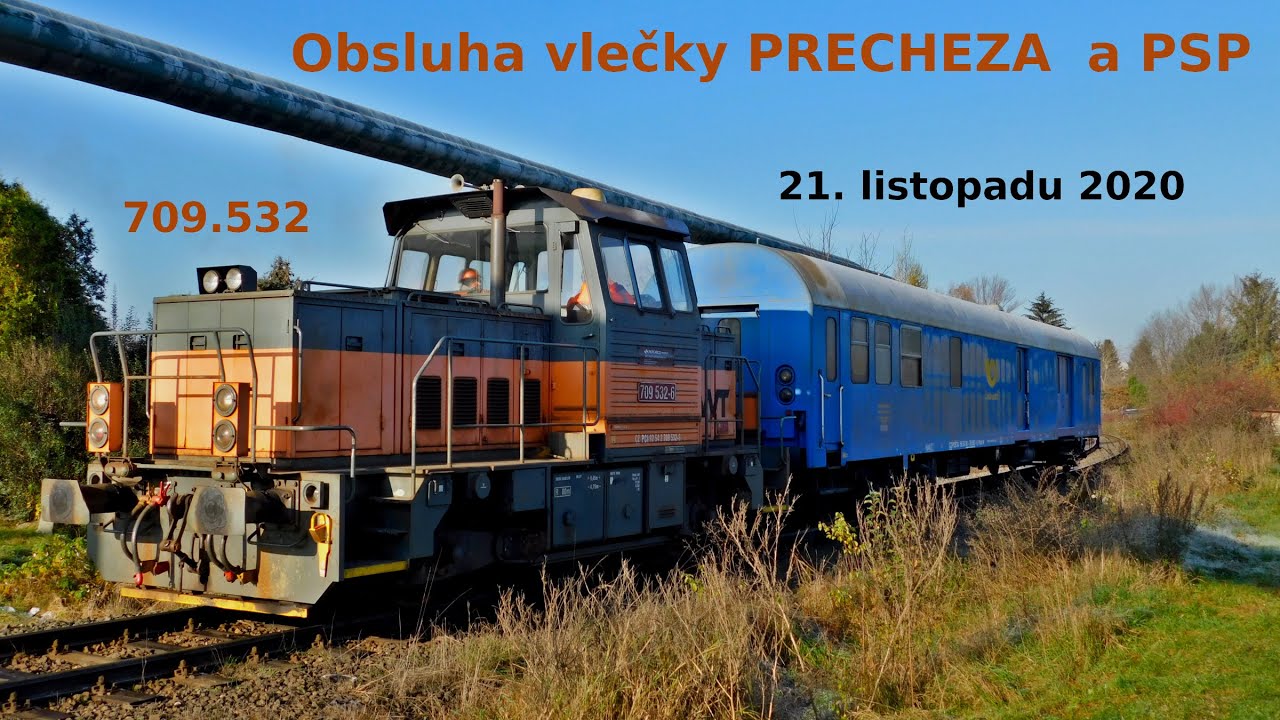 Obsluha vlečky PRECHEZA a PSP | OBJ 118004 s vlečkovou lokomotivou 709.532 dne 21. listopadu 2020
