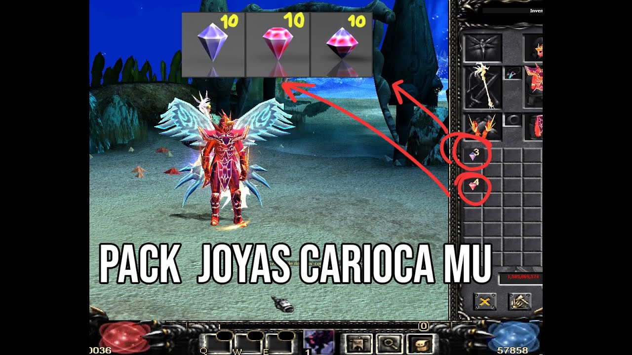 UTILIZANDO STACK/PACK DE JOYAS CARIOCA MU ONLINE