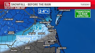 LIVE RADAR+ | Wet, wintry weather moving through parts of Virginia