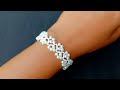 Elegant White Wedding Bracelet//Beaded Bracelet//Jewelry Making// Useful & Easy