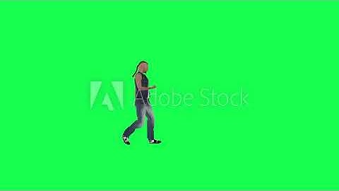 man green screen cartoon 3d man walking side angle Chromakey rendering animation buy in telegram bio