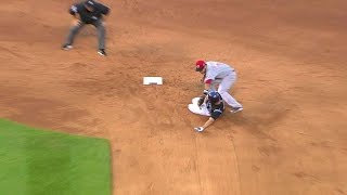 CIN@COL: Bruce throws out Stubbs at second base