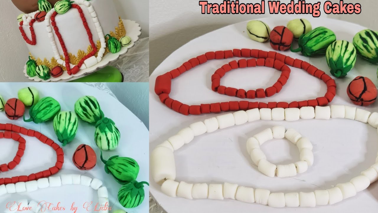 How to make fondant coral beads kola nuts Garden eggs 