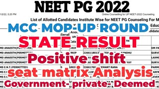 NEET PG 2022 STATE RESULT POSITIVE SHIFT MCC MOP UP ROUND SEAT MATRIX ANALYSIS screenshot 3