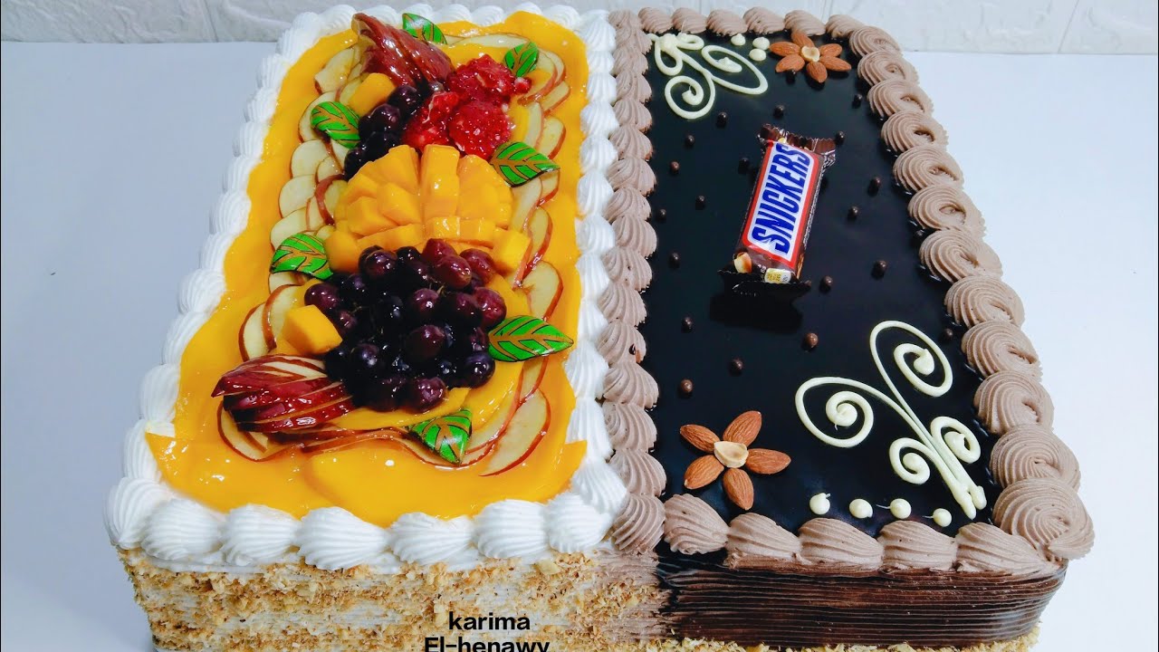 تورته بحجم عائلي 😱وشكلها افخم من تورت المحلات😍💥#تورتة ٤٠ ف ٤٠ بالاسبونش الجاهز👌👌والسعر ف الفديو💥