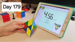 1 Year Cubing Pyraminx Challenge: Day 179/365 (Average 5.64) | Noob Cuber