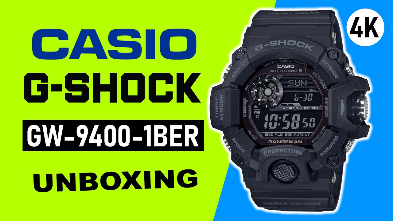 Casio G-Shock Rangeman GW-9400-1BER Unboxing 4K - YouTube