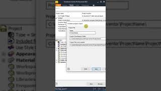 Creating Project in Autodesk Inventor #autodeskinventotshorts #tutorial