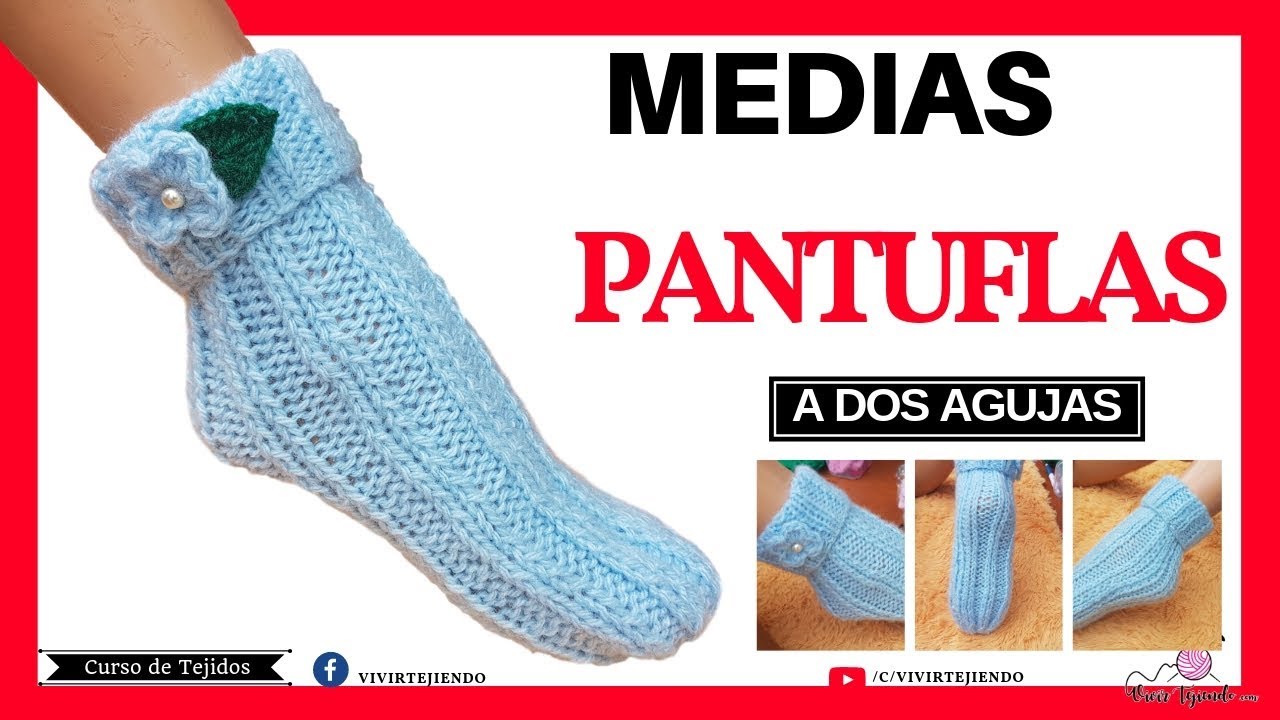 Tejiendo Medias Super Fácil a Dos Agujas | Tejidos Palillos -