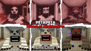 Petapeta School Of Nightmares - All Jumpscares Vs Minecraft
