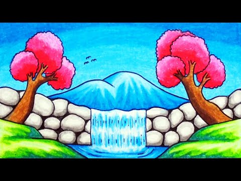 The River, Scenery | Glass painting patterns, Leaf drawing, Easy drawings