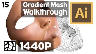 Gradient Mesh Advanced Tutorial - Learn Realistic Drawing (Adobe Illustrator) - Eyes (Episode 15)