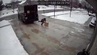 UPS Delivery Guy vs Icy Driveway