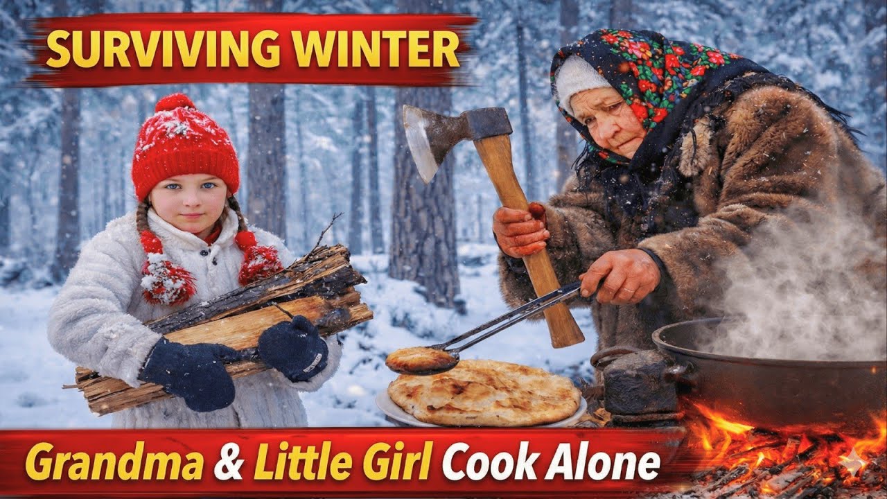 My Morning Routine in Heavy Snow | Cooking Chicken & Veggies on Wood Fire
