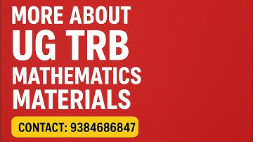 UG TRB MATHEMATICS YOU TUBE CLASSES TEST BATCH AND STUDY MATERIAL CON:9384686847