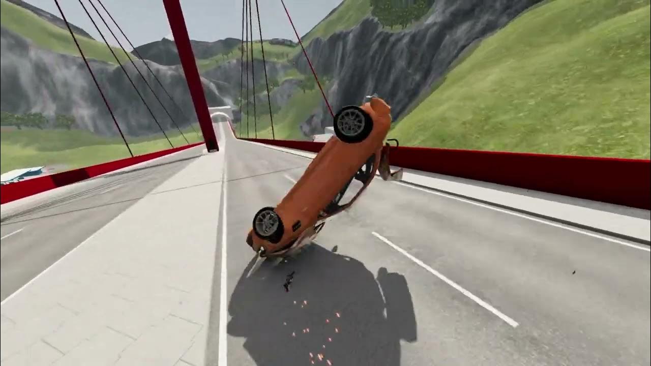 Bridge Jumping Car Crash Test 11 BeamNG Drive Beaming Negative