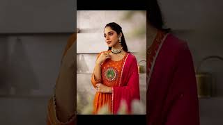 New anarkali kurta set with Cotton Pant & Malmal Dupatta with magzi lace