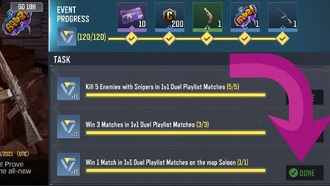 Call Of Duty Mobile Win 1 Match in 1v1 Duel Playlist Matches on the map Saloon Task Complete