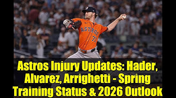 Astros Injury Updates: Hader, Alvarez, Arrighetti - Spring Training Status & 2026 Outlook