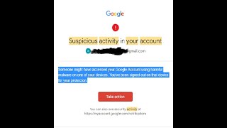 suspicious activity in your account gmail shorts