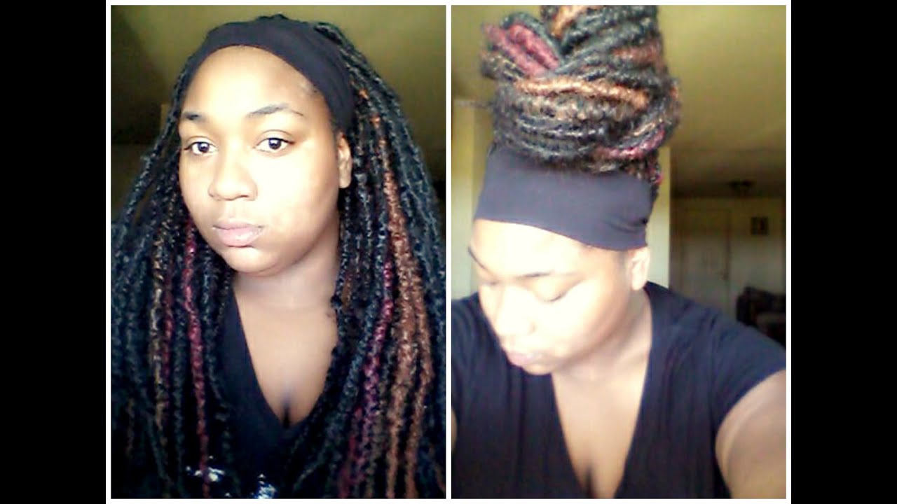 Diy Double Ended Synthetic Dreads Installed In Natural Hair Youtube