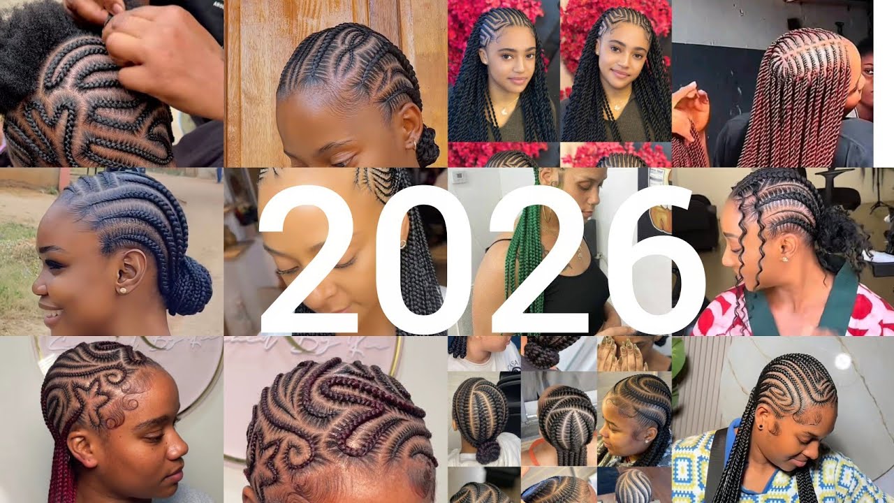 2026 CUTE LATEST CORNROW BRAIDS HAIRSTYLES/GHANA WEAVING HAIRSTYLES/ STITCH BRAIDS HAIRSTYLES #viral