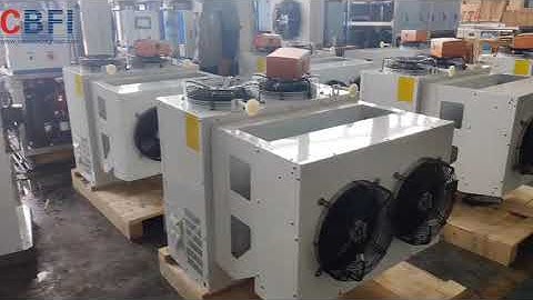 CBFI ice machine and refrigeration compressor unit for cold storage room is cleaning and loading