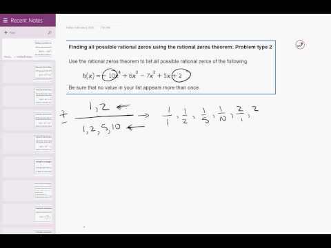 17 03 Finding all possible rational zeros using the rational zeros theorem: Problem type 2