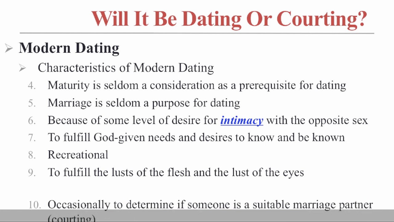 dating vs. biblical courtship
