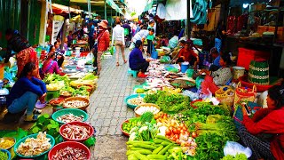 Food Rural TV, Cambodian Fresh Market Food Morning - Mango, Orange, Vegetables, Fish