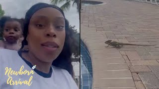 Shay Johnson Takes Daughter Shajiyah To Swimming Lessons & A Lizard Shows Up! 🦎