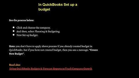 Create and Delete a Budget in QuickBooks