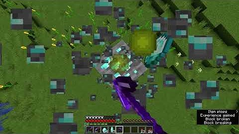 Mining an entire stack of diamond ore with a fortune 3 pickaxe