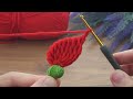 Very easy Tunisian crochet leaf pattern flower pattern #crochet #knitting