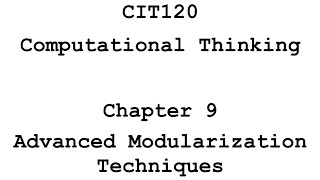 CIT120 Chapter9