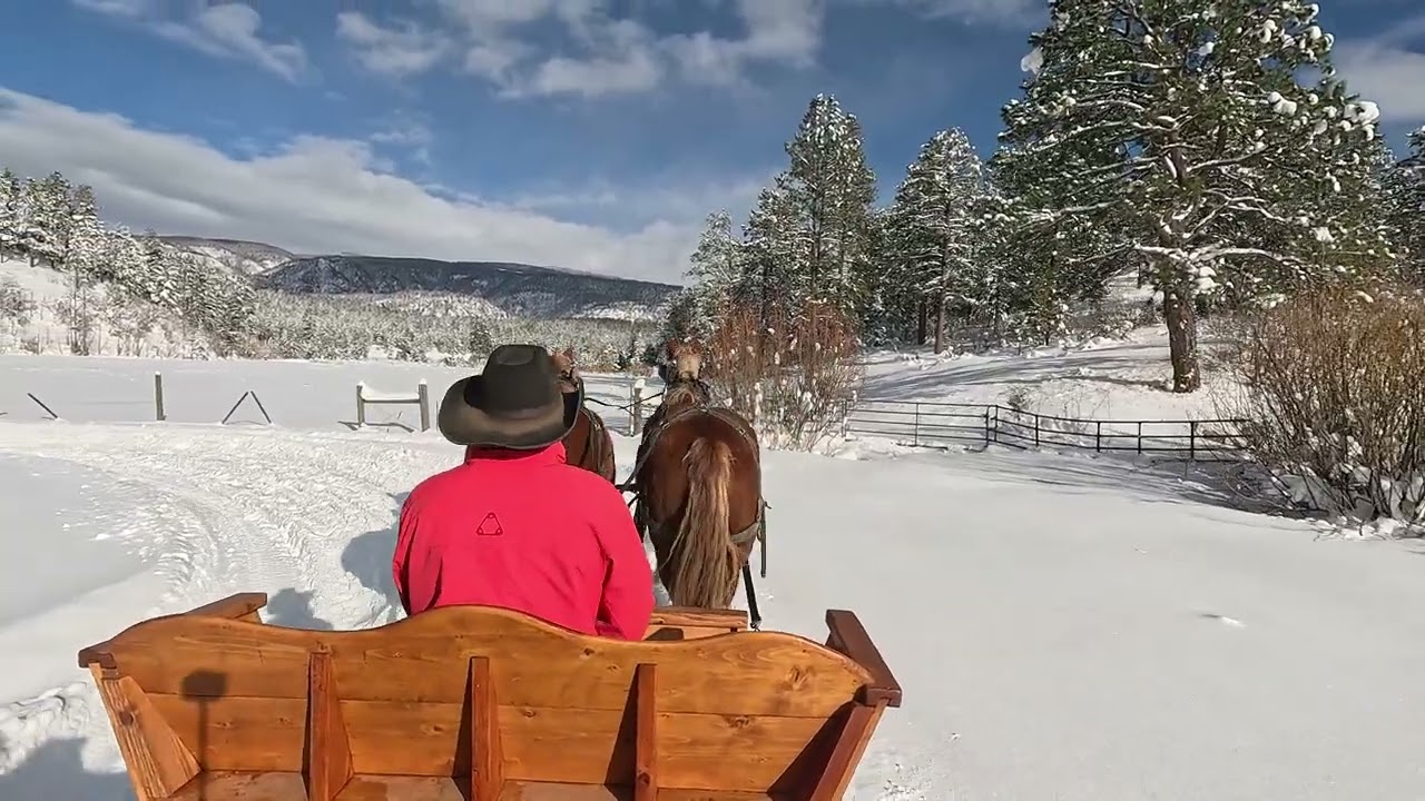 Colt & Haylie on the Bears Ranch Sleigh Ride.