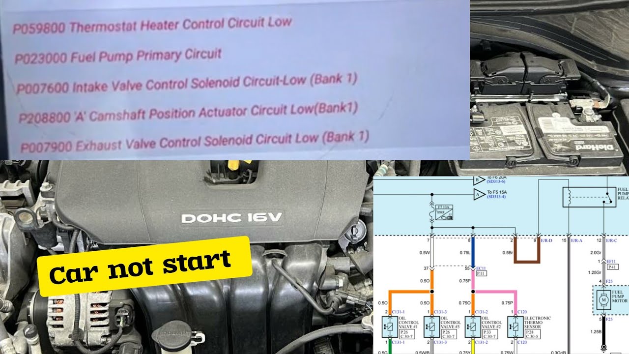 car not start dtc P0598/P0230/P0076/P2088/P0079 Hyundai elentra 2016 ...