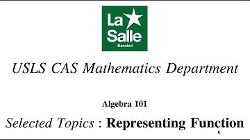 Algebra 101 - Representing Functions - USLS CAS Mathematics Department