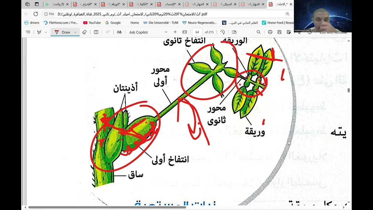 مراجعة احياء تانية ثانوي ( الاحساس)