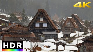 4K HDR // Japanese Mountain Village: Shirakawago - Winter 2023