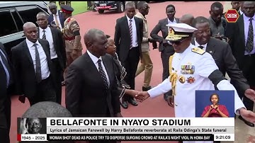 Jamaican Farewell by Harry Bellafonte, Raila Odinga’s favourite songs dominates his service